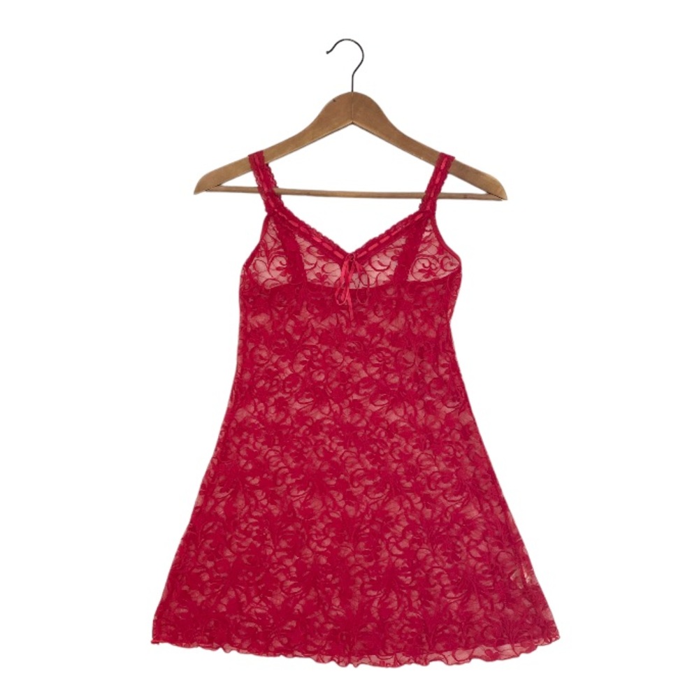 Jolie Cherry Red Lace A-Line Chemise